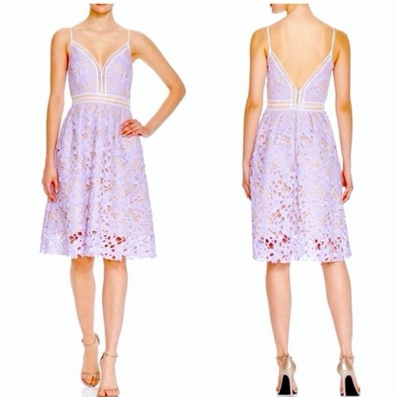 AQUA • Emma Lavender/Lilac Lace Midi Dress - Picture 2 of 10